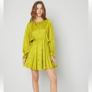 American Vintage NWT Large Anise Viscose Mini Dress Italian Designer